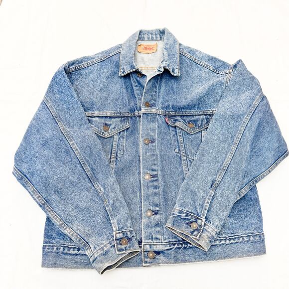 Levi's Vintage Denim Jean Jacket Medium Wash USA WPL 423 100% Cotton Size L